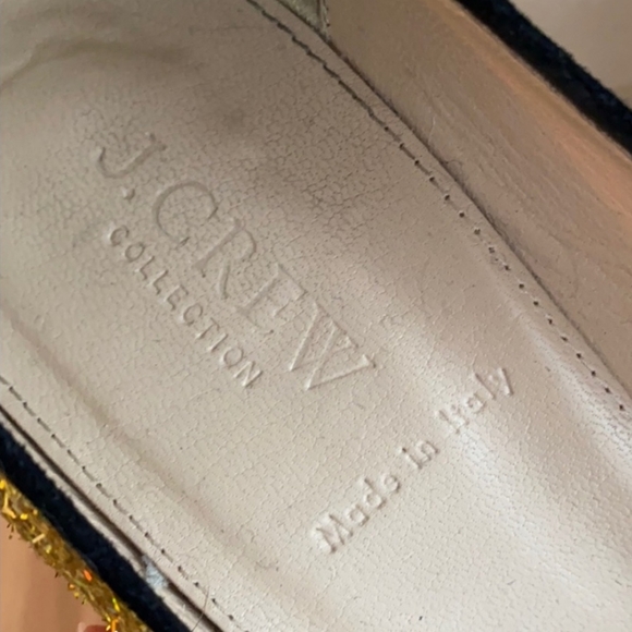 J. Crew Collection Roxie Yellow Gold Glitter Pumps 8.5 - Picture 4 of 5